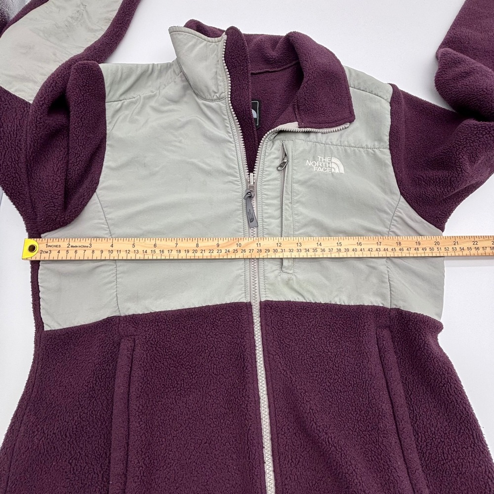 The North Face Fleece Jacket Womens Medium M Purple Grey Zip Up Pocket - Picture 9 of 12